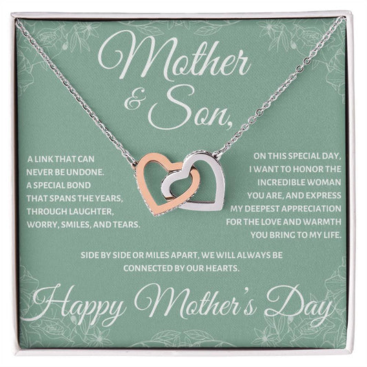 Mother & Son - Connected Hearts - Mother's Day Necklace